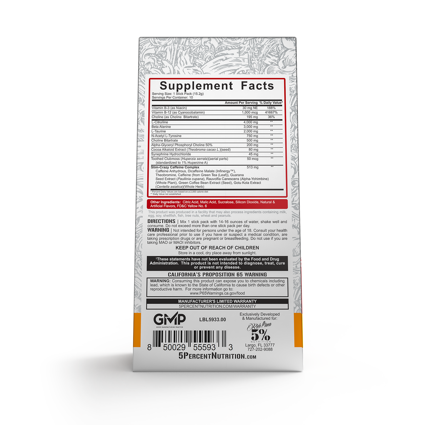 5150 Pre-Workout Stick Packs (10 Sticks)