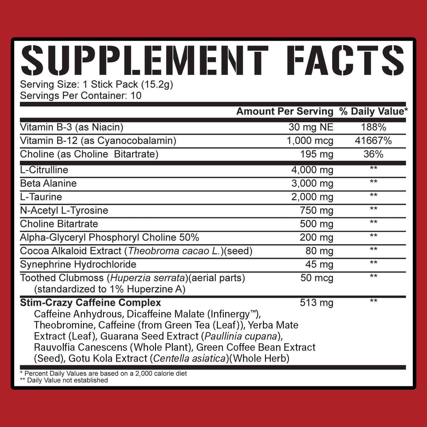 5150 Pre-Workout Stick Packs (10 Sticks)