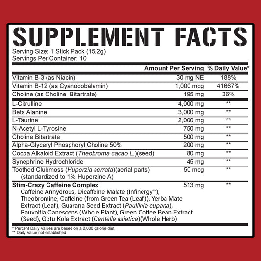 5150 Pre-Workout Stick Packs (10 Sticks)