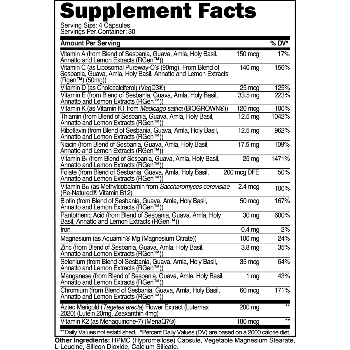 Daily Multivitamin Supplement | 120 Capsules