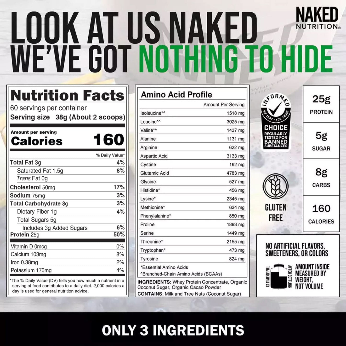 Chocolate Whey Protein Powder | Naked Chocolate Whey - 5LB