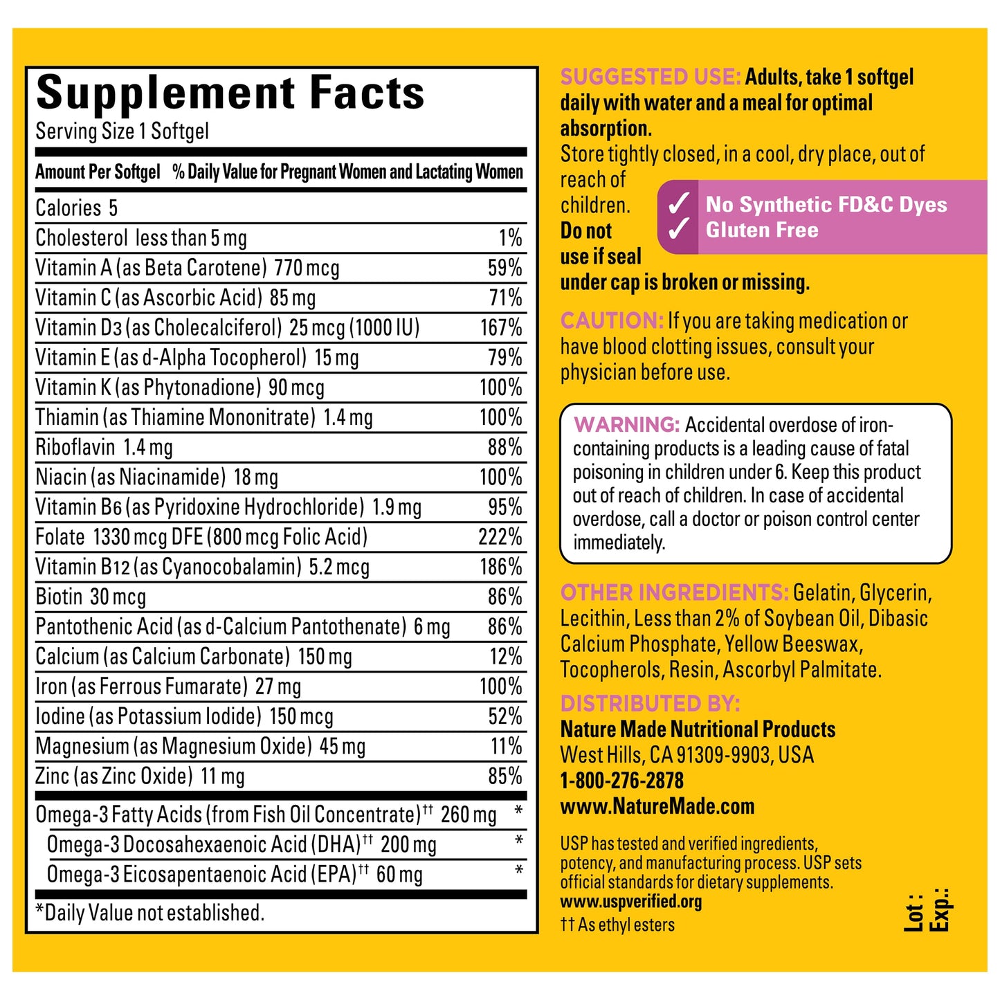Prenatal Multivitamin Folic Acid + DHA Softgels