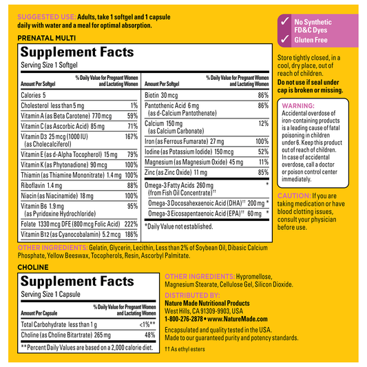 Prenatal Multi Softgels + Choline Capsules