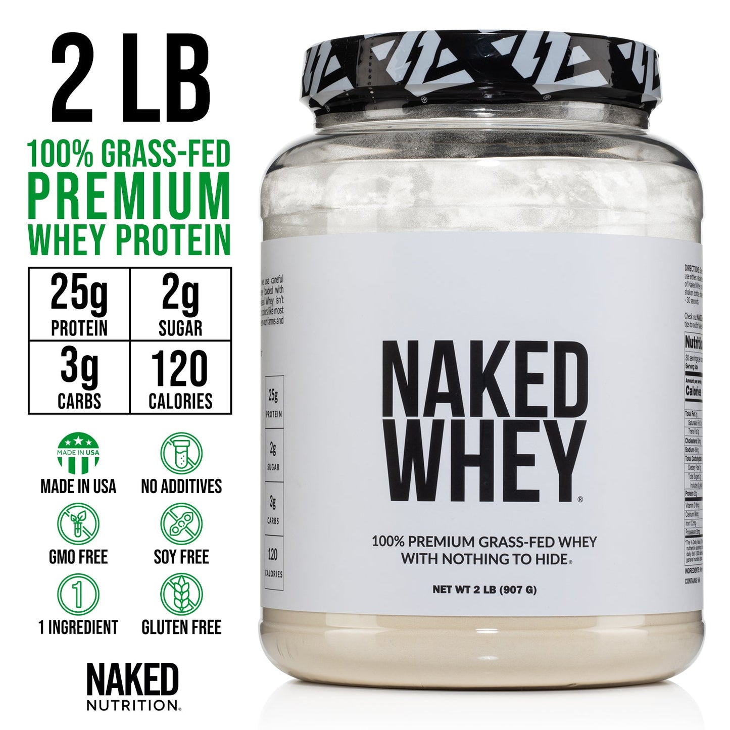 Grass Fed Whey Protein Powder | Naked Whey - 2LB