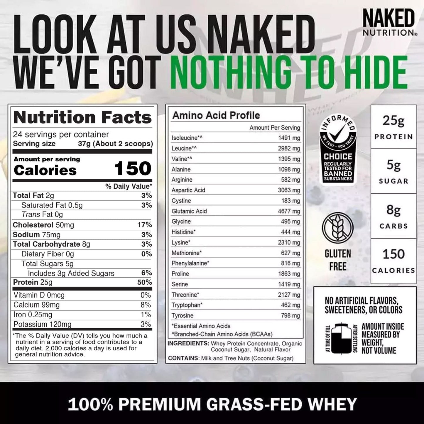 Vanilla Whey Protein Powder | Naked Vanilla Whey - 2LB