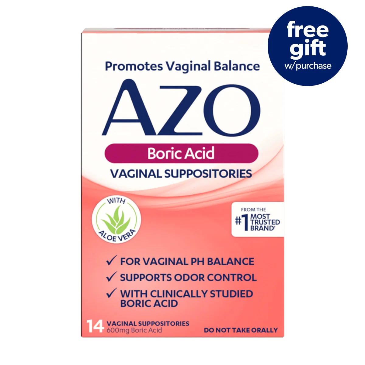 AZO® Boric Acid Suppositories 14 Count - Free Gift