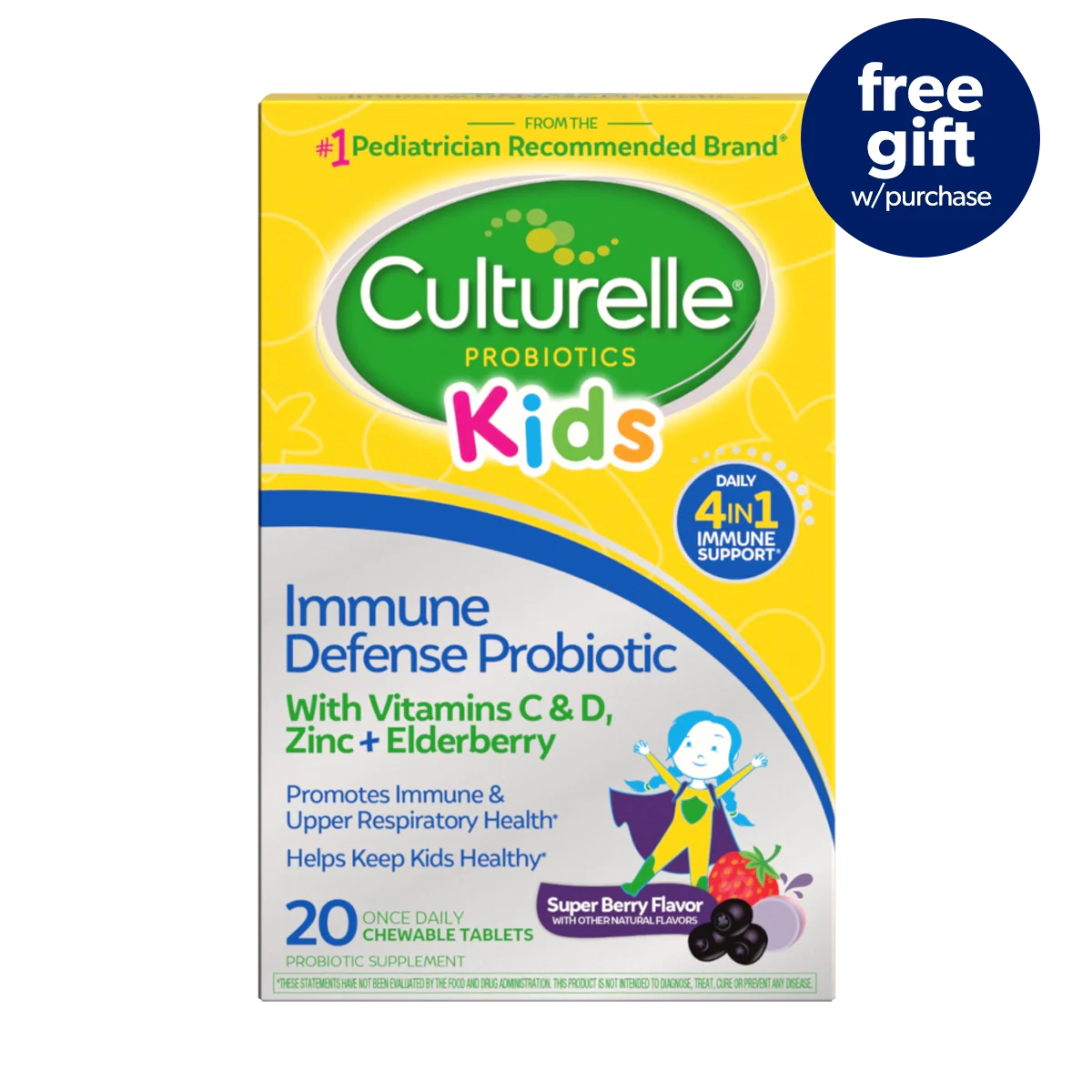 Culturelle® Kids Immune Defense Probiotic 20 Count - Free Gift