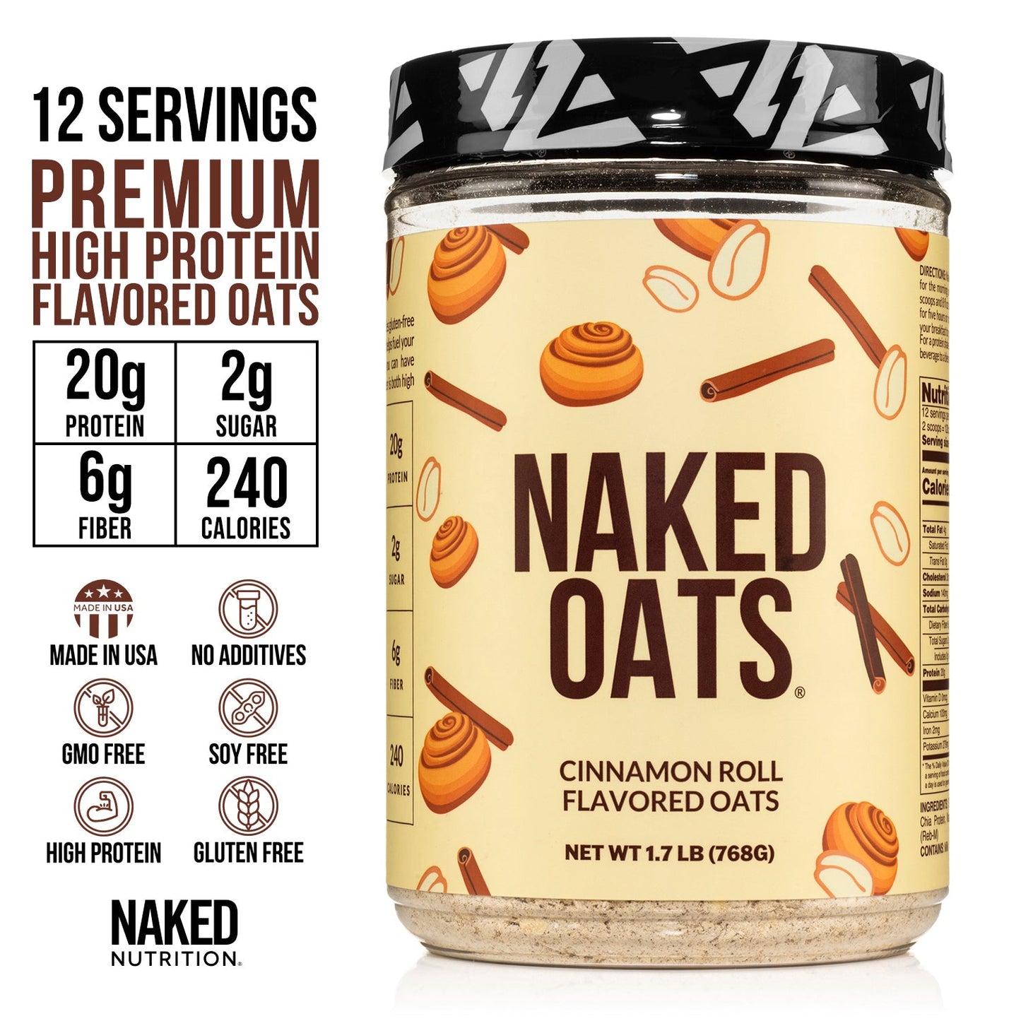 Cinnamon Roll Protein Oats | Naked Oats