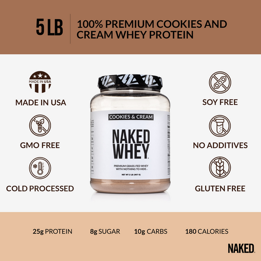 Cookies & Cream Whey Protein Powder | Naked Whey - 5LB