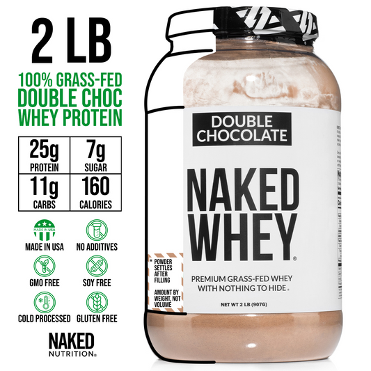 Double Chocolate Whey Protein Powder 2LB | Naked Whey - 2LB
