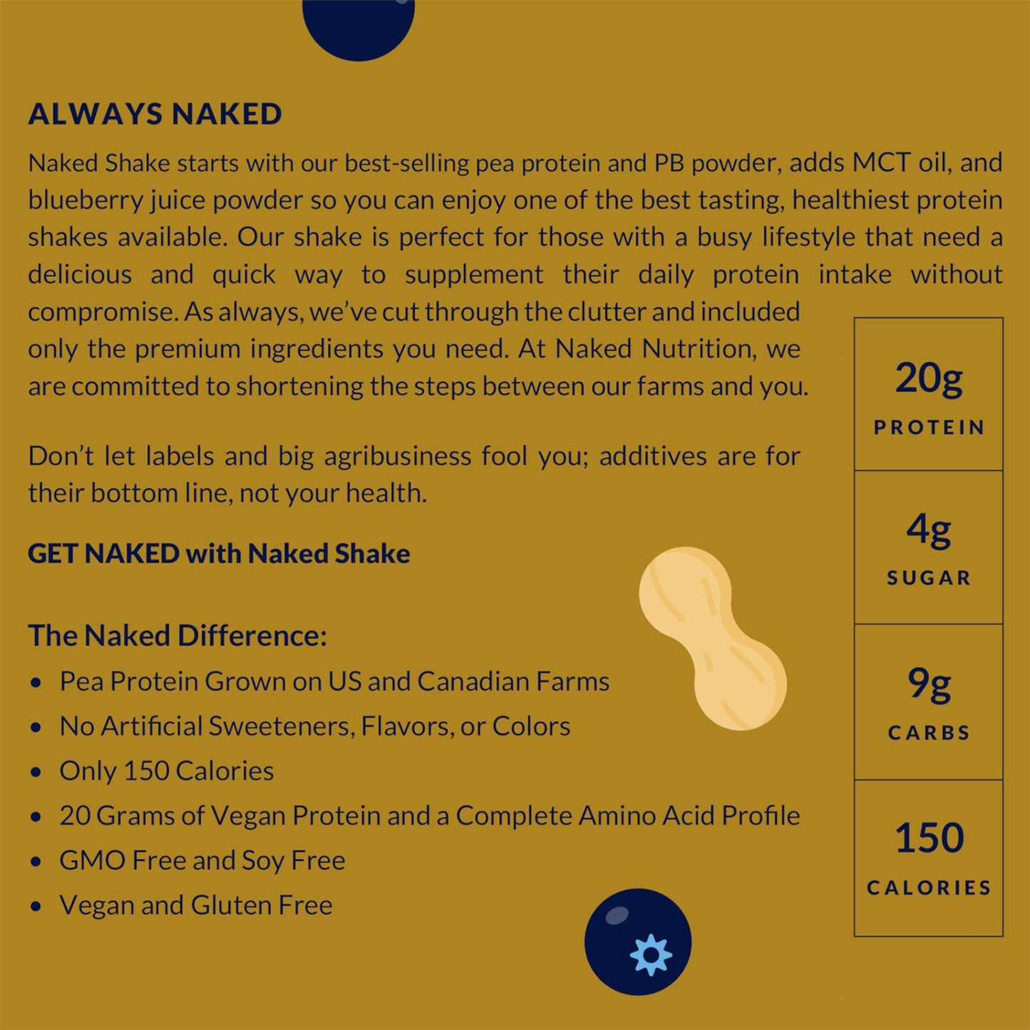 PB Blueberry Vegan Protein | Naked Shake - 30 Servings