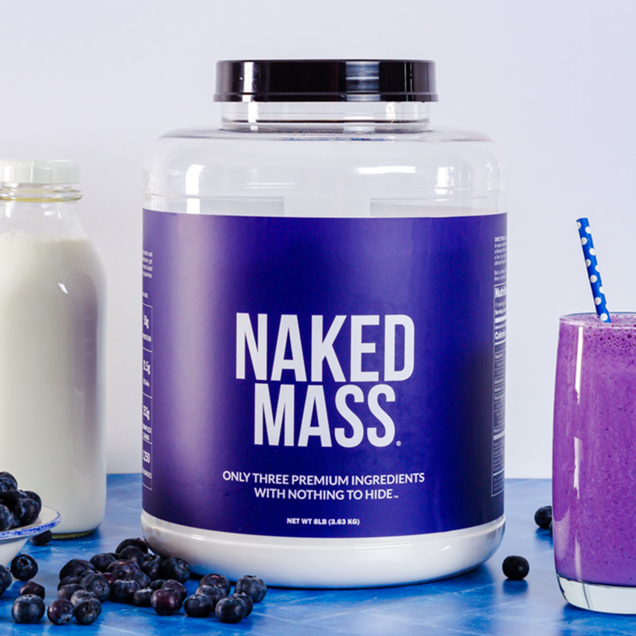 Strawberry Weight Gainer Protein Supplement | Naked Mass - 8LB