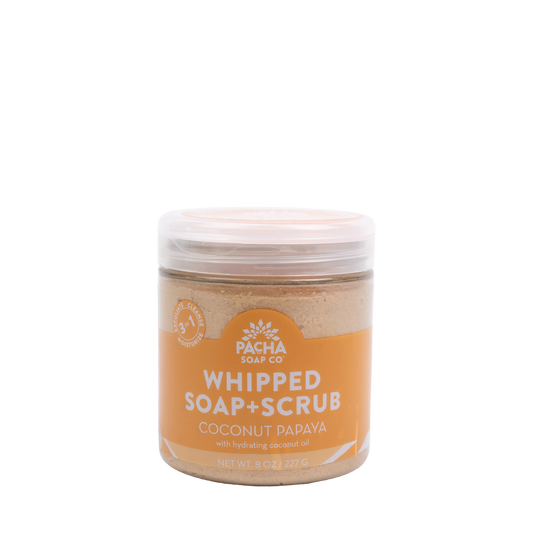 Coconut Papaya Whipped Soap + Scrub