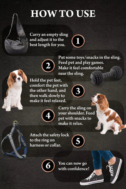 Vegan Leather Pet sling Carrier 3x Safety