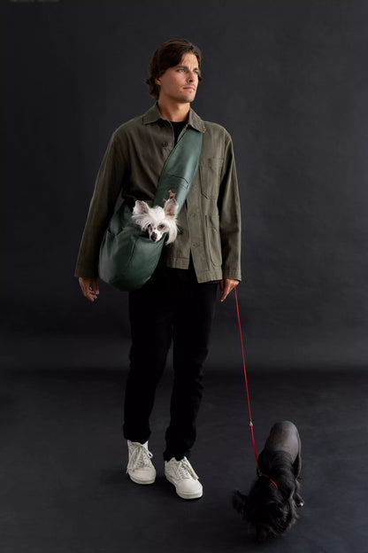 Vegan Leather Pet sling Carrier 3x Safety