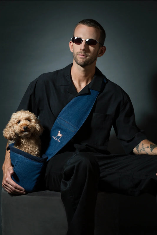 Premium Denim Pet sling Carrier 3x Safety