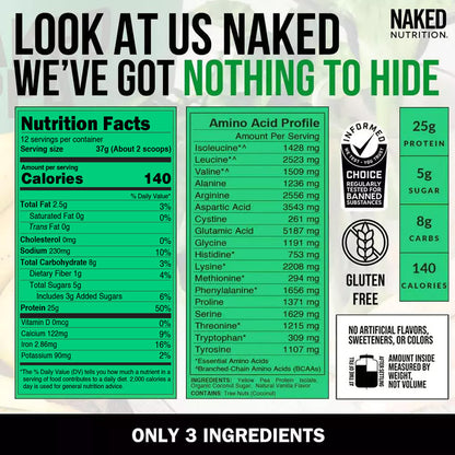 Vanilla Pea Protein Powder | Naked Vanilla Pea - 1LB