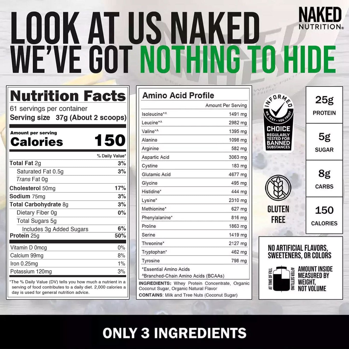 Vanilla Whey Protein Powder | Naked Vanilla Whey - 5LB