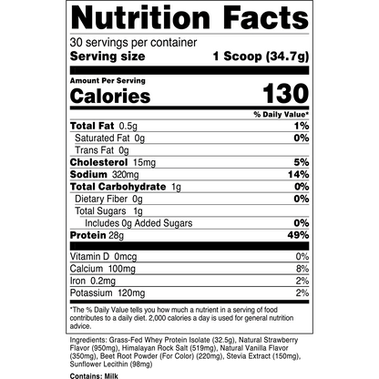Whey Protein Isolate | 100% Grass Fed Protein Powder