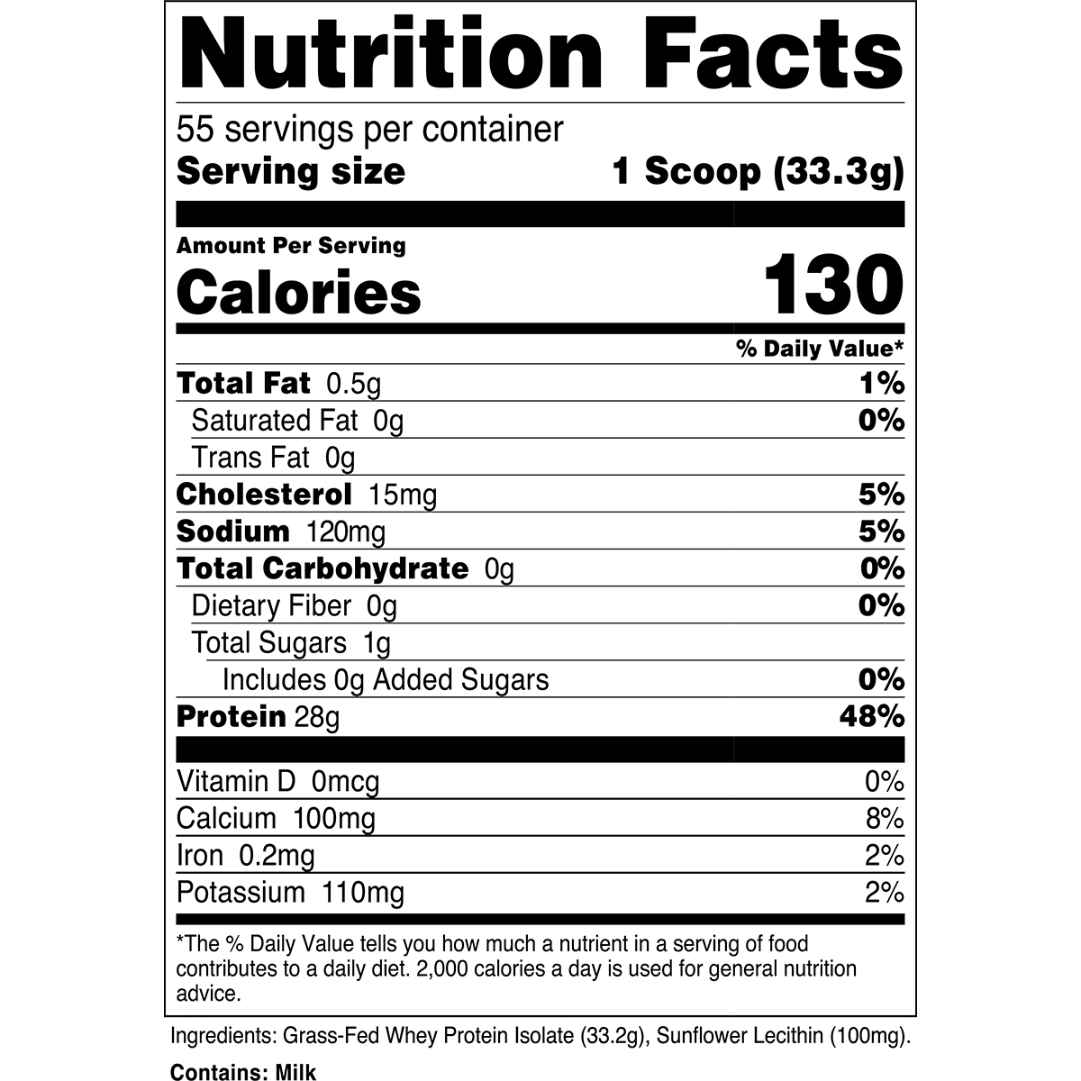 Whey Protein Isolate | 100% Grass Fed Protein Powder