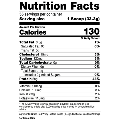 Whey Protein Isolate | 100% Grass Fed Protein Powder