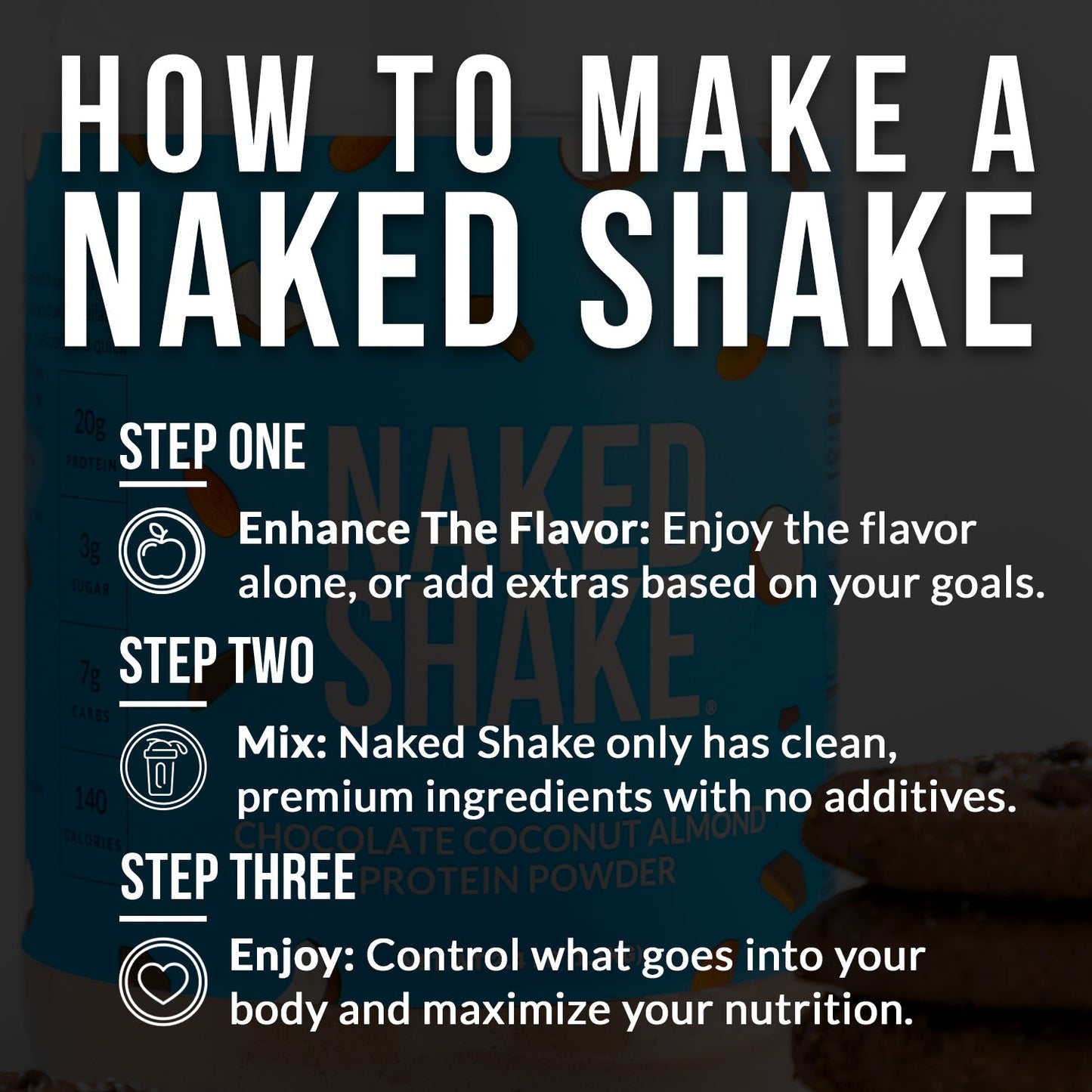 Chocolate Coconut Almond Protein Shake | Naked Shake - 30 Servings