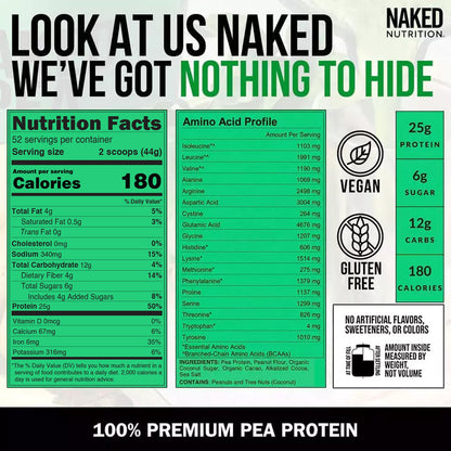 Chocolate Peanut Butter Pea Protein Powder | Naked Pea - 5LB