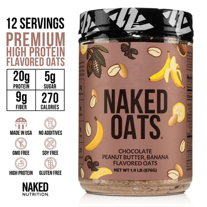 Chocolate Peanut Butter Banana Protein Oats | Naked Oats