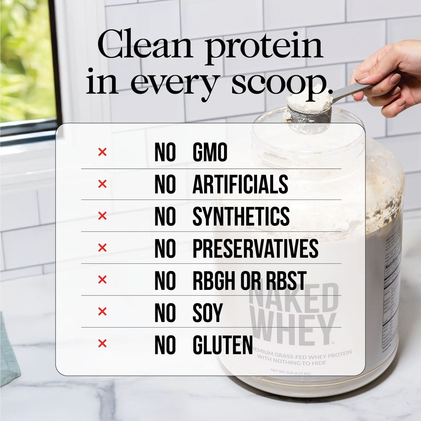 Vanilla Whey Protein Powder | Naked Vanilla Whey - 5LB