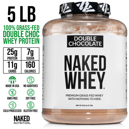 Double Chocolate Whey Protein Powder | Naked Whey - 5LB