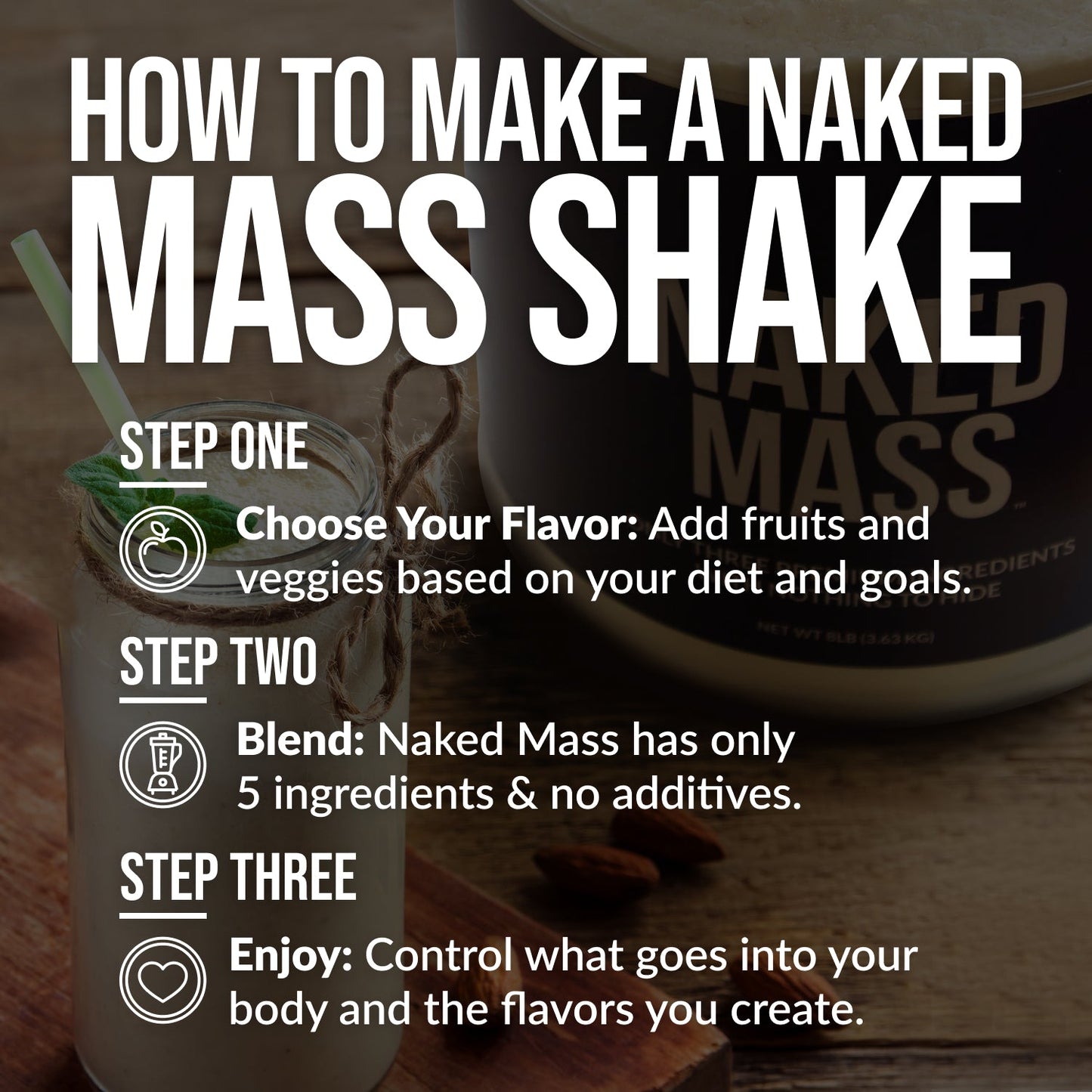 Chocolate Weight Gainer Protein Supplement | Naked Chocolate Mass - 8LB